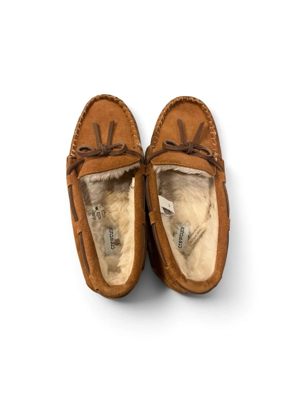 Crewcuts Chestnut Brown Faux-Shearling Moccasin Slippers